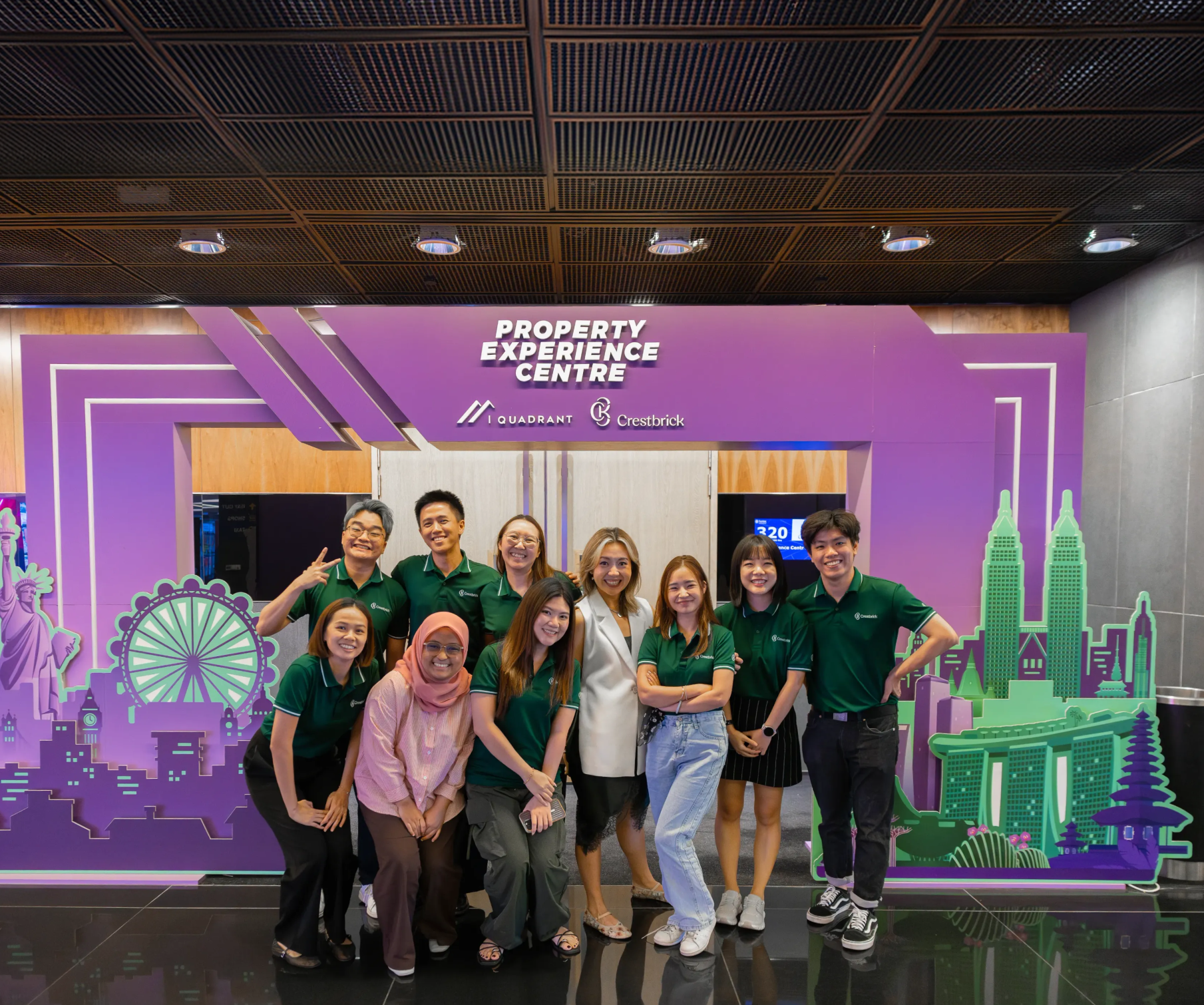Team members gathered at the Property Experience Centre
